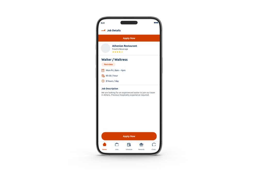 Job seeker app mockup